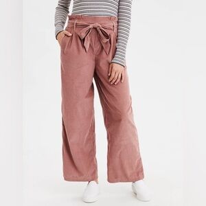 AE High-Waisted Belted Paper Bag Wide Leg Pant Size Medium NWT